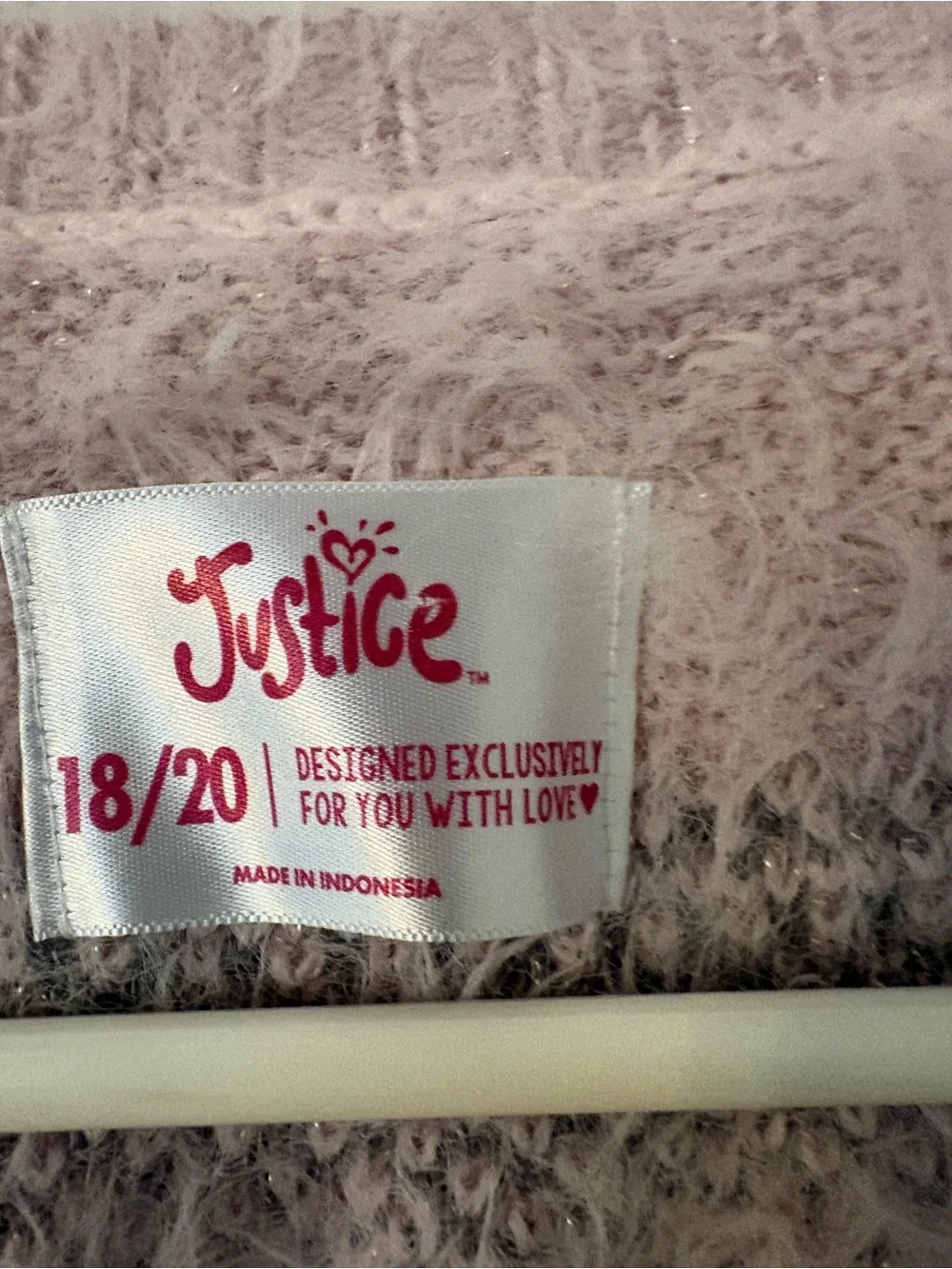 Pink Fuzzy Sparkle Fair Isle Nordic Sweater 18/20